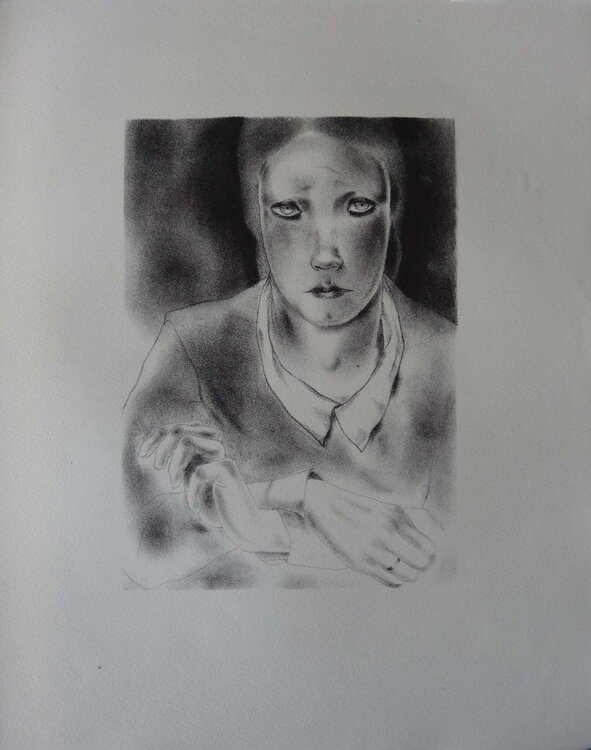 Un regard envoûtant, Lithographie originale Mariette Lydis