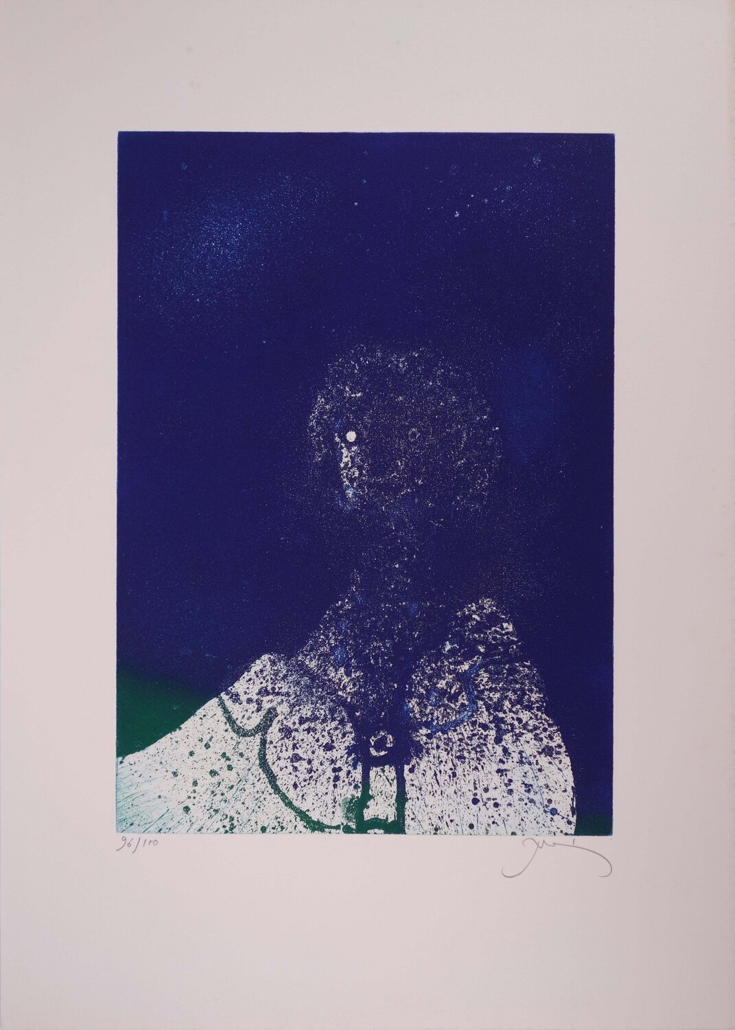 Fellini parmi les étoiles, Gravure originale signée Mario Prassinos Print for sale