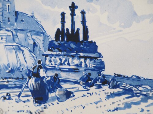 Bretagne, Le Vieux Calvaire, c par Mathurin Méheut, Édition en vente sur Singulart