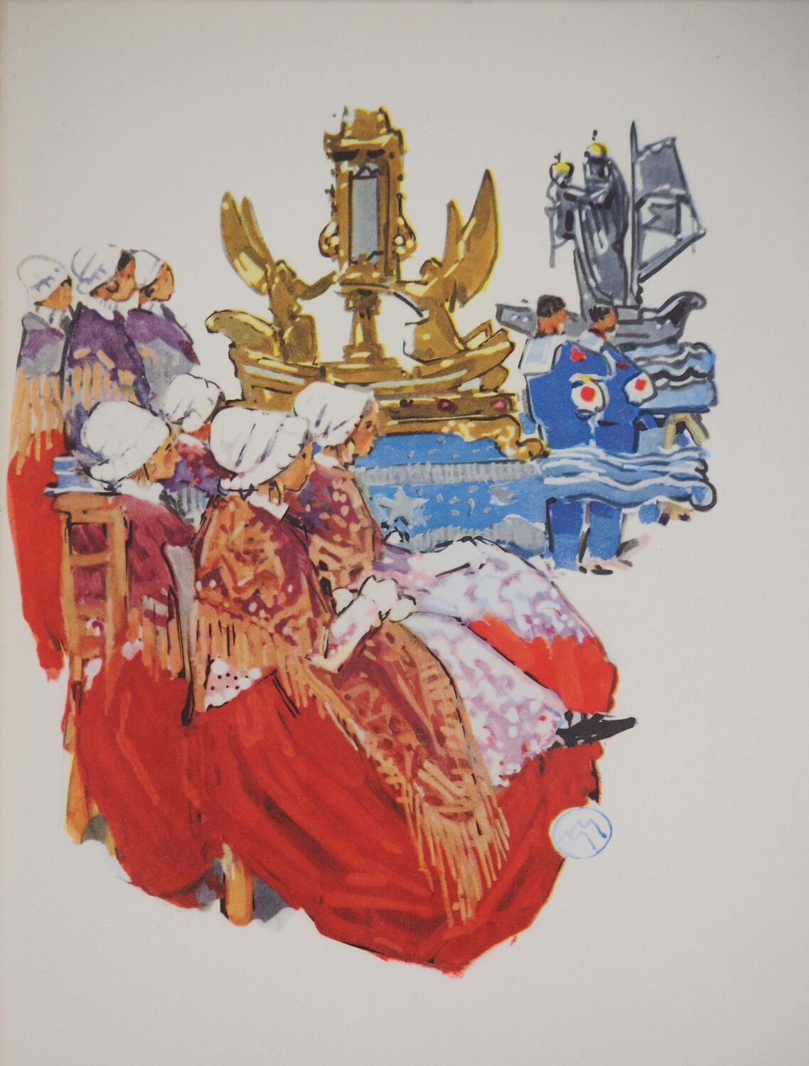 Bretagne, Hommage aux Marins, Héliogravure Signée Mathurin Méheut Print for sale