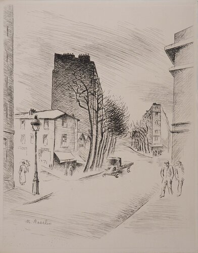 Belleville à vol d'âme, Gravure originale signée di Maurice Asselin, Stampa in vendita su Singulart