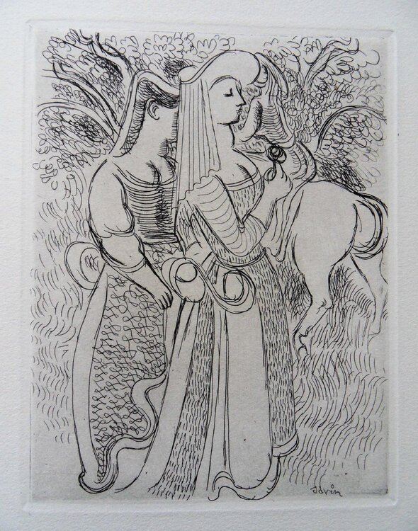 Princesse et sa suivante au jardin Maurice Savin