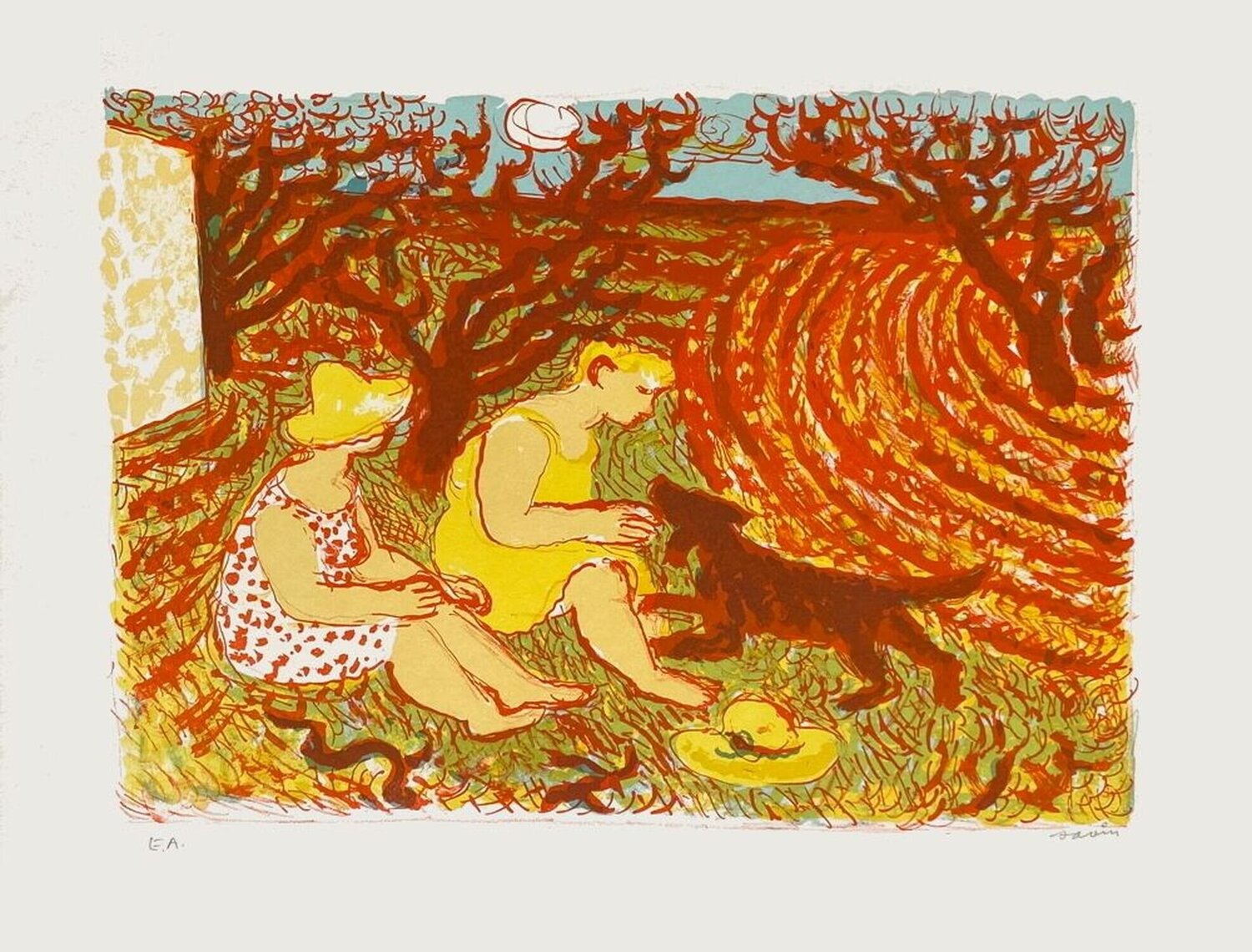Femme au chien Maurice Savin