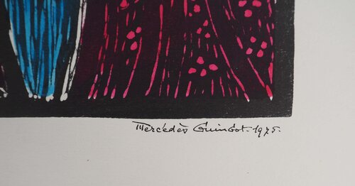 Saint Nicolas récompense les enfants von Mercédès Guingot, Druck kaufen auf Singulart