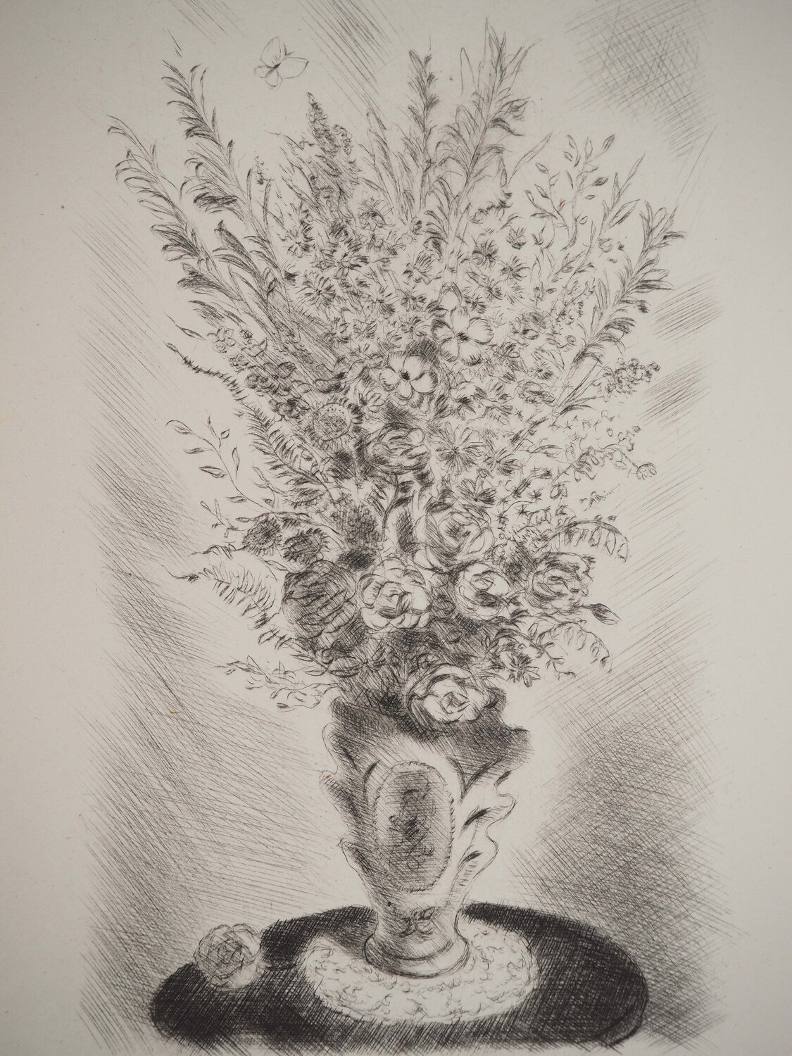 Bouquet au papillon Michel Ciry Print for sale