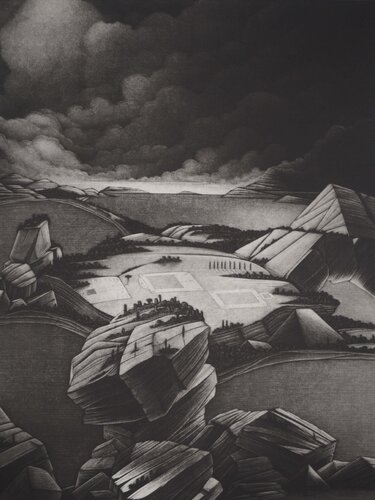 Paysage champêtre von Michel Estèbe, Druck kaufen auf Singulart