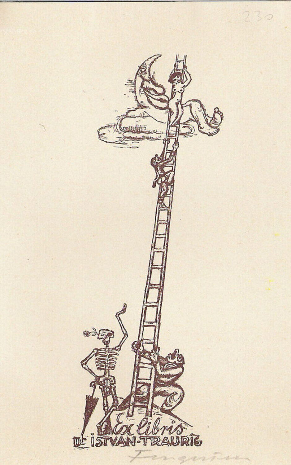 Ex Libris d'Istvan Traurig Michel Fingesten