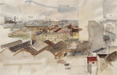 Paysage urbain de Michel Rodde, Pintura a la venta en Singulart