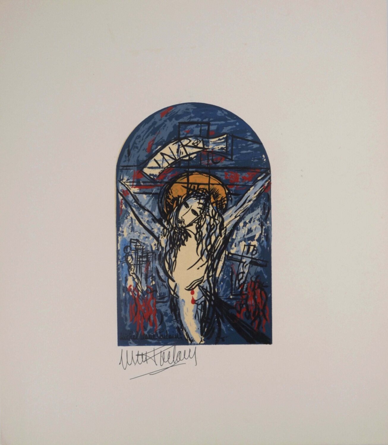 Le Christ sur la croix  Michel-Marie Poulain Print for sale