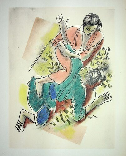 Les Arts Martiaux, Jiu-Jitsu, Lithographie originale signée par Milivoj Uzelac, Édition en vente sur Singulart