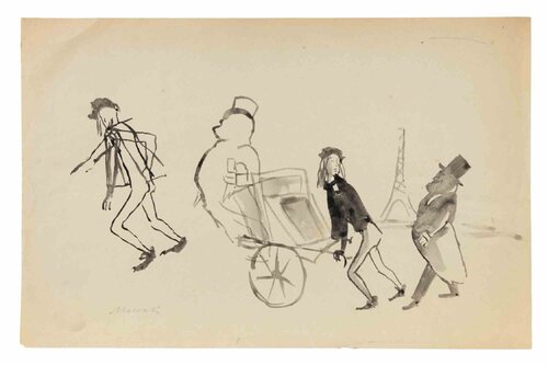 Souvenir de Paris par Mino Maccari, Œuvre sur papier en vente sur Singulart