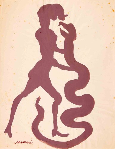 Eve and the Serpent par Mino Maccari, Œuvre sur papier en vente sur Singulart