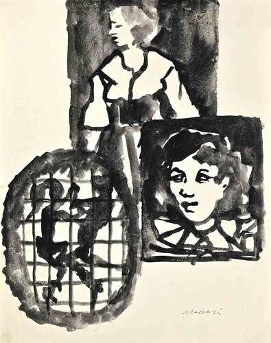 Studies par Mino Maccari, Œuvre sur papier en vente sur Singulart