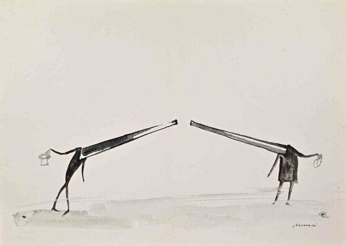 The Duel di Mino Maccari, Opera su carta in vendita su Singulart