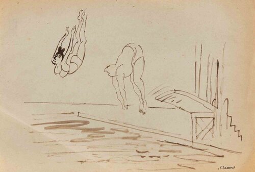 Swimmers van Mino Maccari, Werk op papier te koop op Singulart