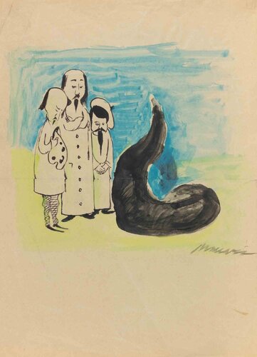 The Chinese Monster  by Mino Maccari, 종이 for Sale on Singulart