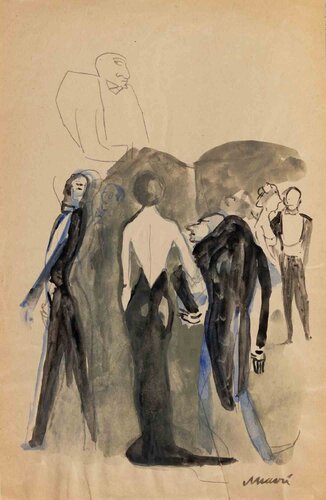 Party with the Hunchback by Mino Maccari, Work on Paper for Sale on Singulart