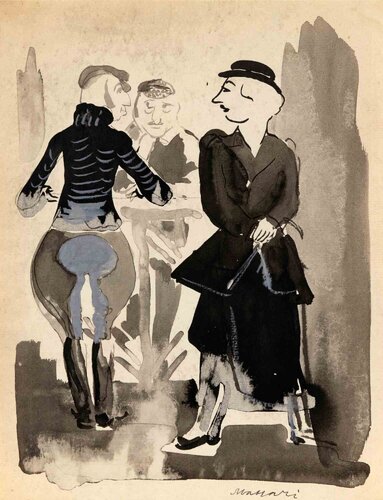 The Jockey de Mino Maccari, Obra en papel a la venta en Singulart