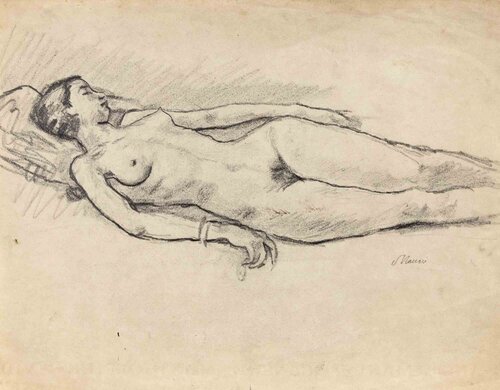  Reclined Nude by Mino Maccari, Work on Paper for Sale on Singulart