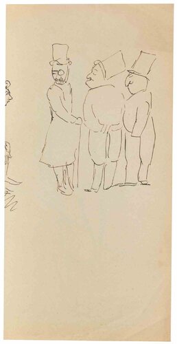 The Gentlemen by Mino Maccari, Work on Paper for Sale on Singulart