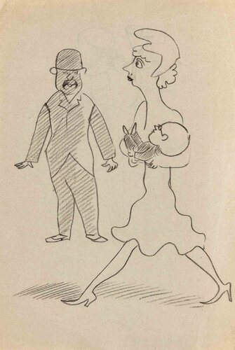 Mother and Child by Mino Maccari, Work on Paper for Sale on Singulart