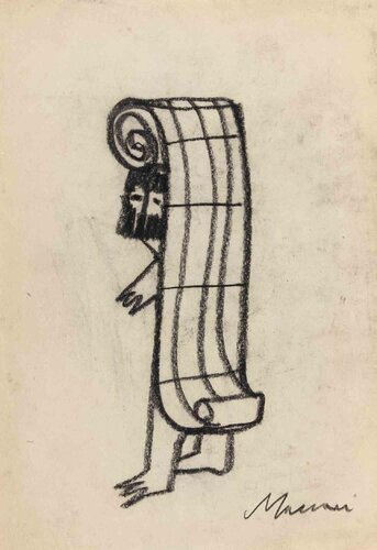  The Music Man par Mino Maccari, Œuvre sur papier en vente sur Singulart