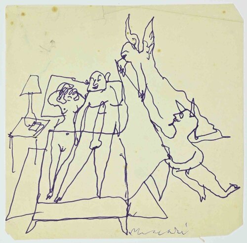The Couple and the Devils par Mino Maccari, Œuvre sur papier en vente sur Singulart