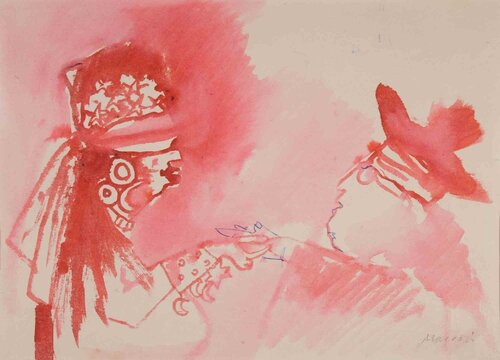 The Fortune Teller van Mino Maccari, Werk op papier te koop op Singulart
