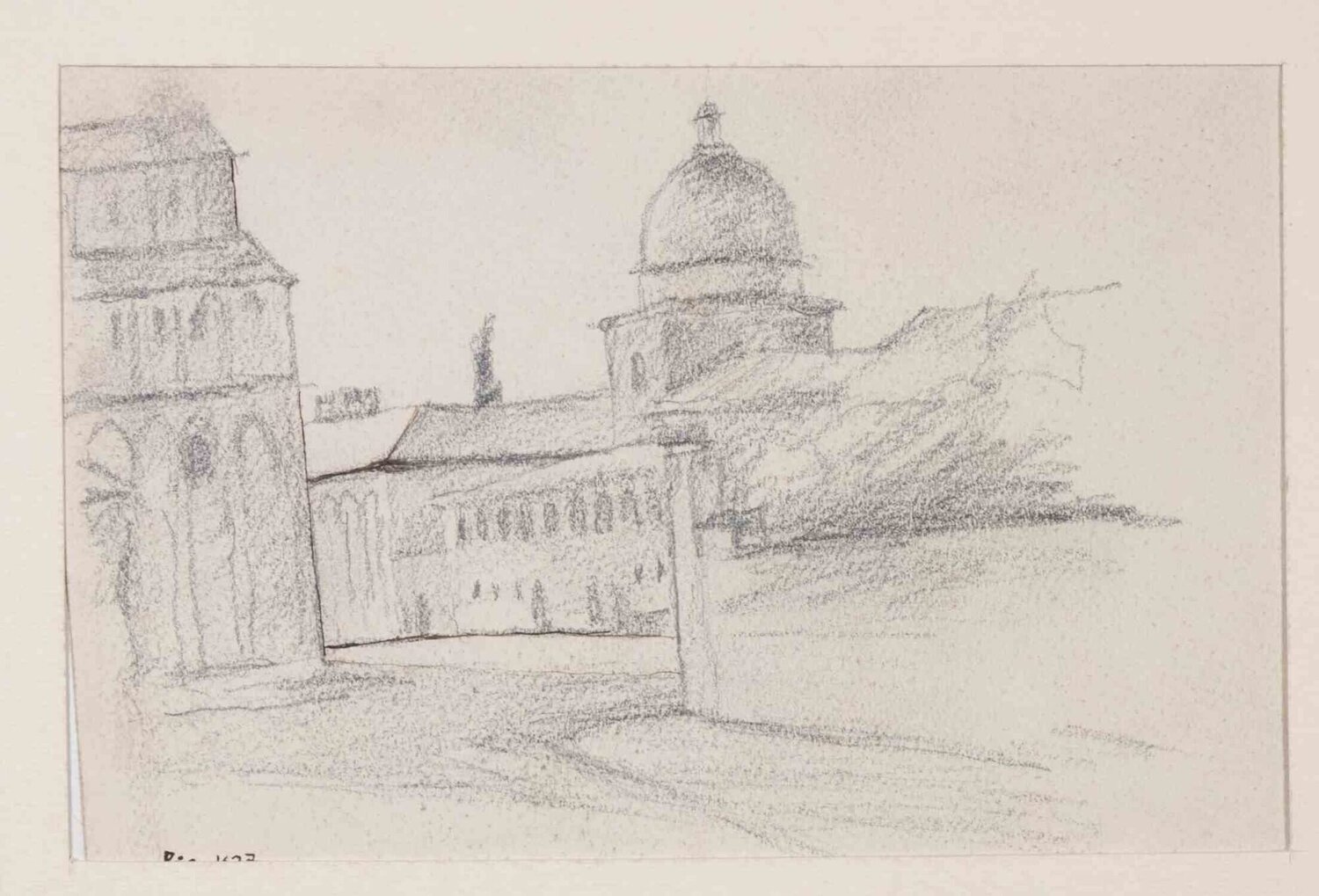 View of Pisa Mino Maccari Werk auf Papier zu verkaufen
