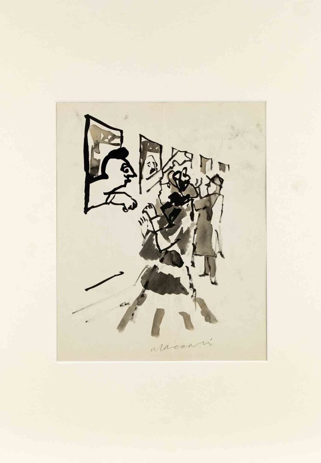  Greetings on the Railway Mino Maccari Opera su carta in vendita