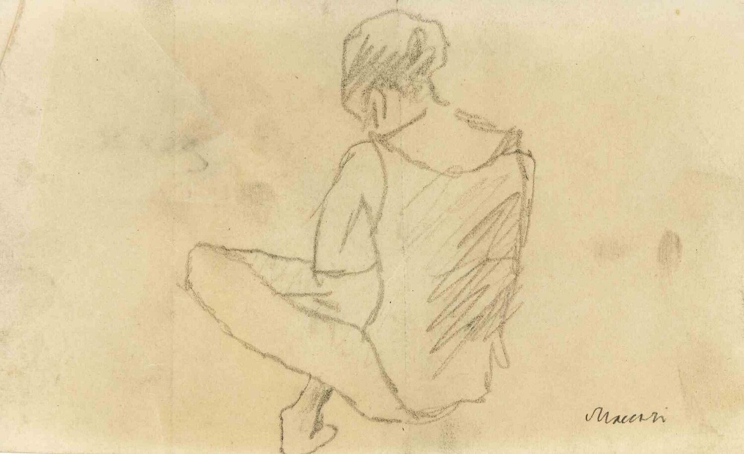 Study for a Figure Mino Maccari Werk op papier te koop