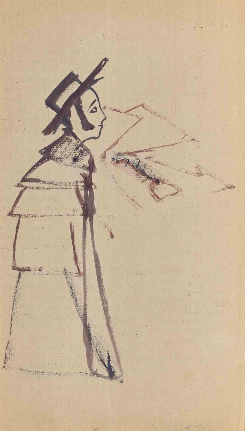  The Dreamer Mino Maccari Opera su carta in vendita