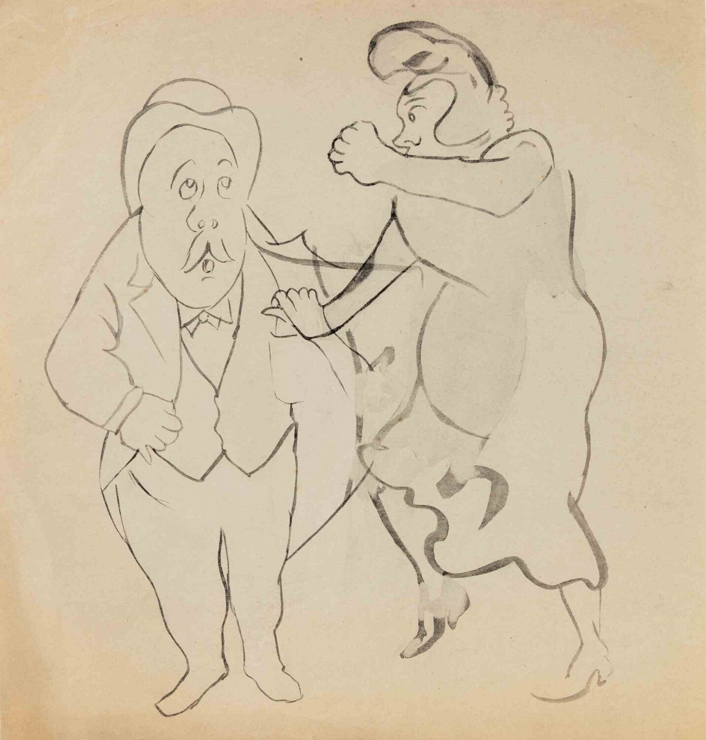 Spouses' Quarrels Mino Maccari Werk op papier te koop