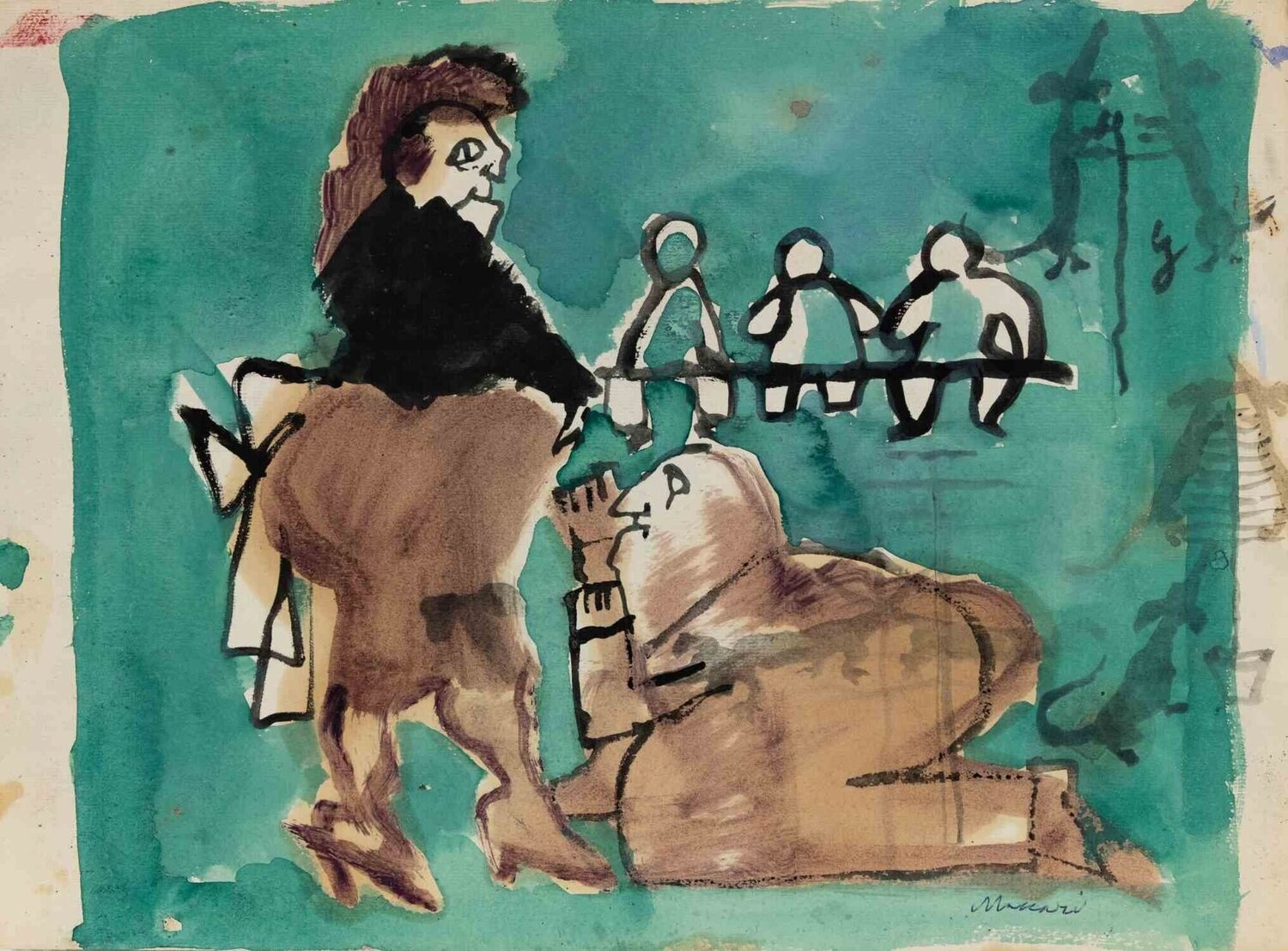 The Tamer of Men Mino Maccari Werk auf Papier zu verkaufen
