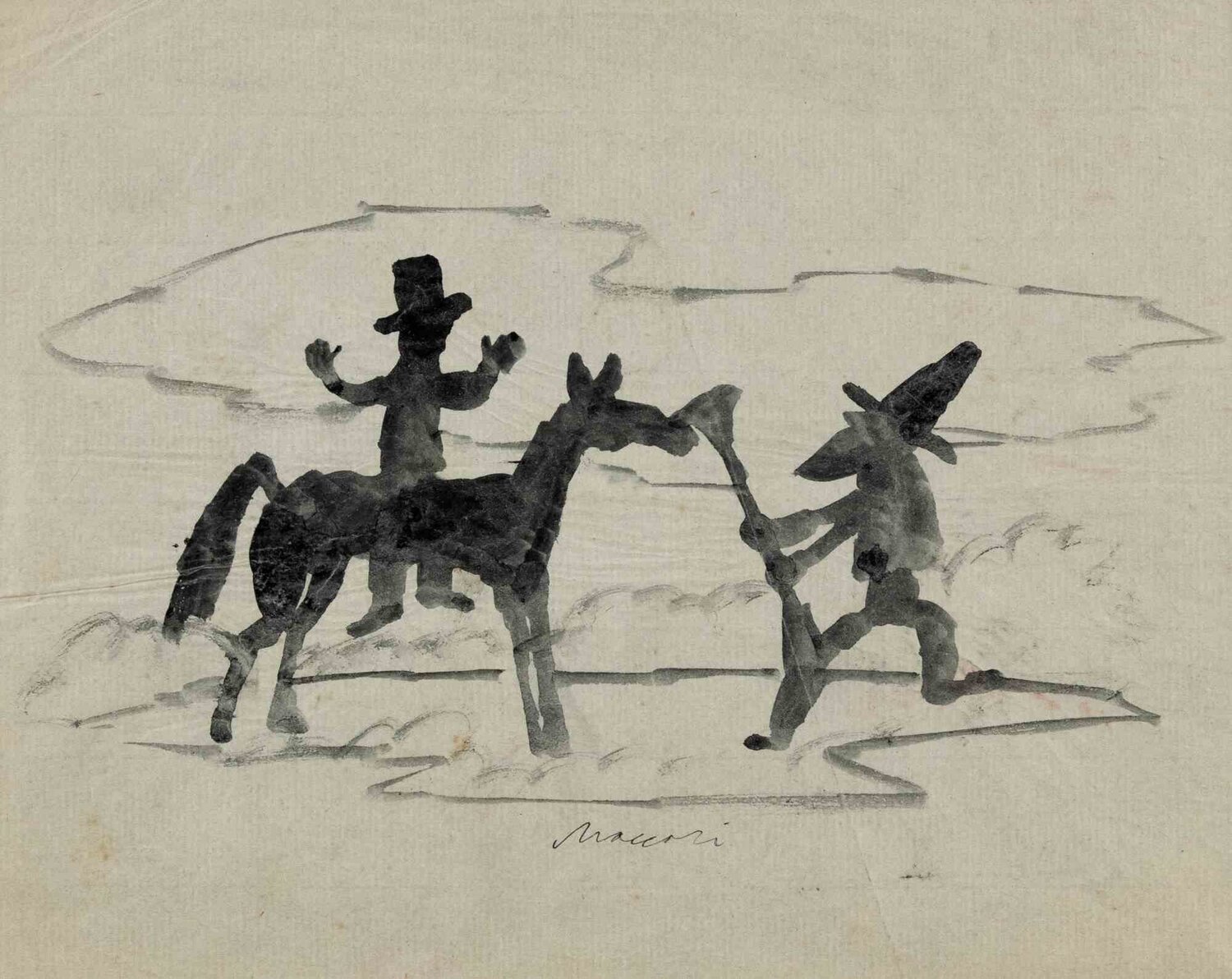  The Brigand Mino Maccari Opera su carta in vendita