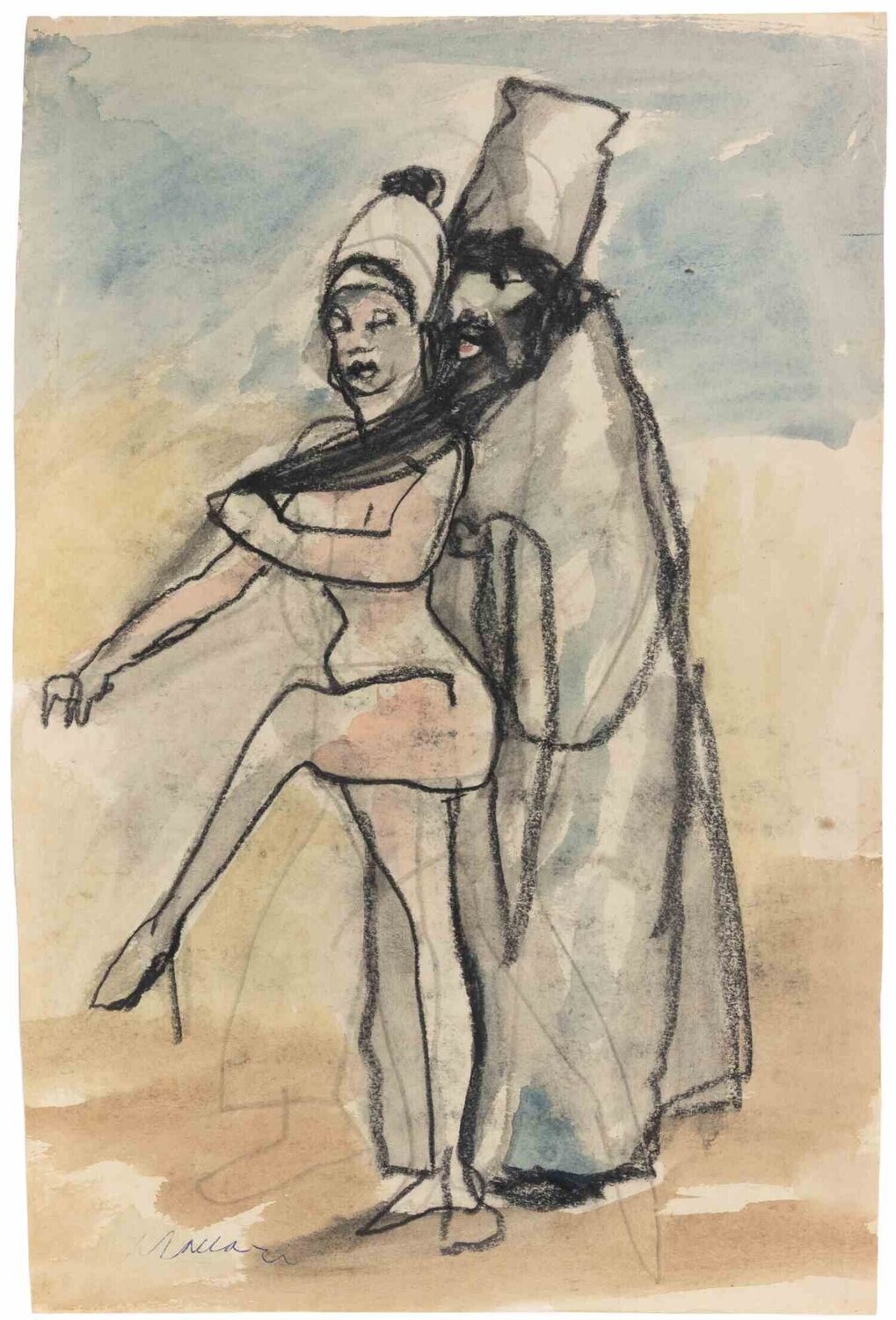 The Patriarch and his Concubine Mino Maccari Werk auf Papier zu verkaufen