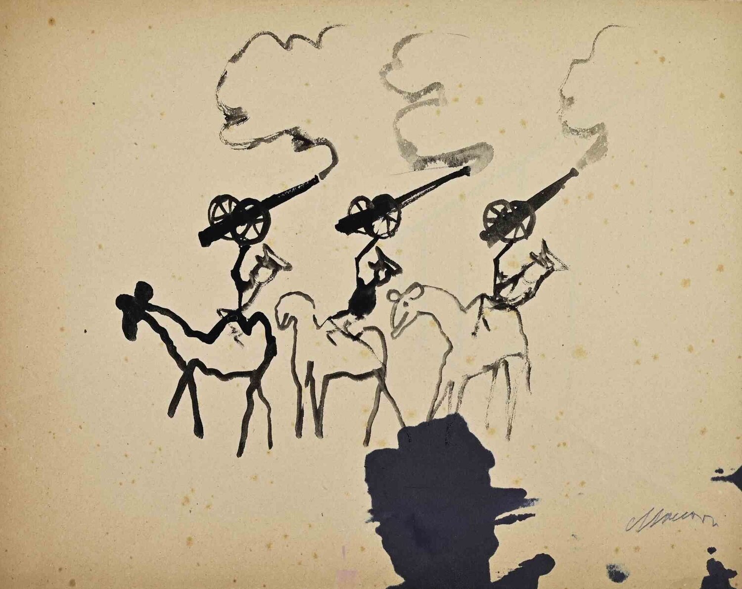 African War Mino Maccari Opera su carta in vendita