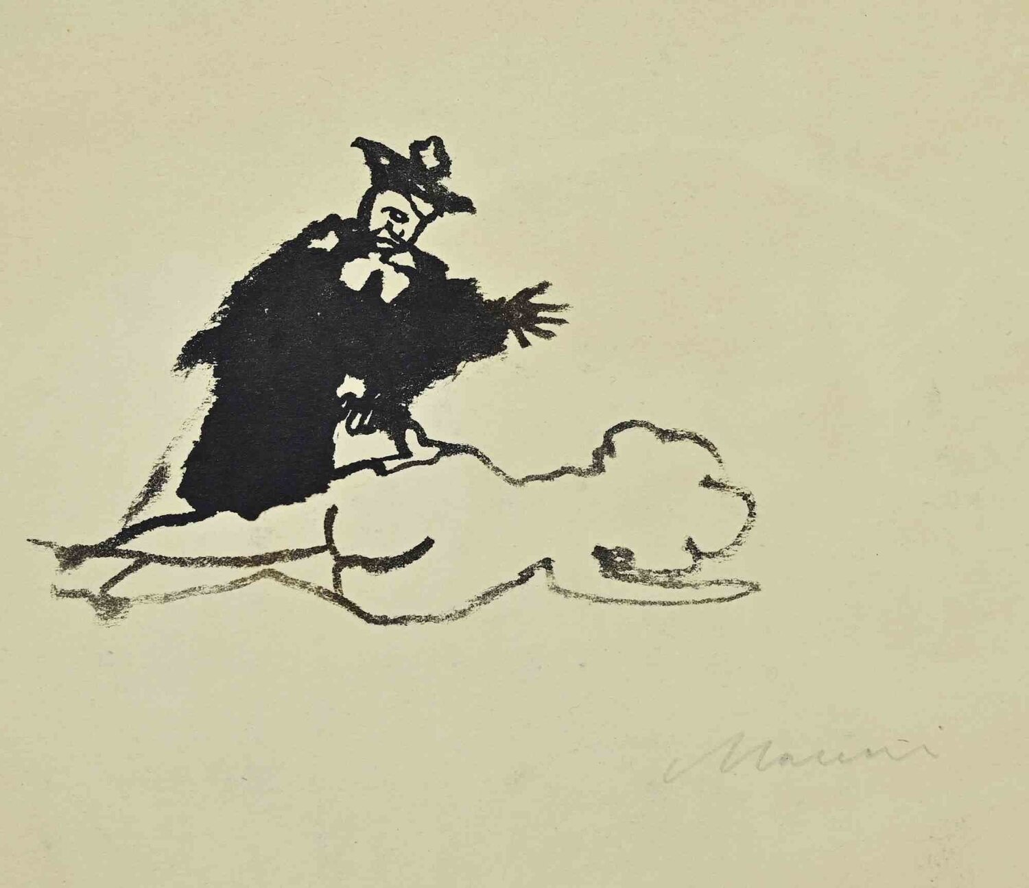 The Judge and the Woman Mino Maccari Werk auf Papier zu verkaufen