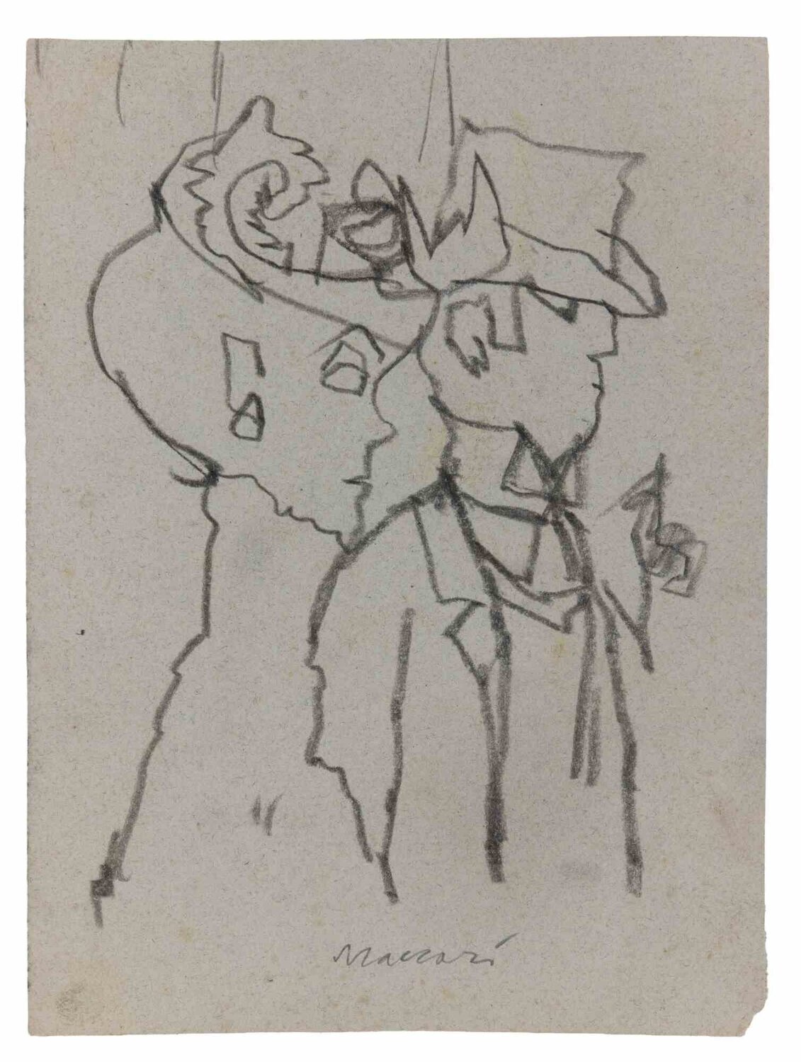 Lady and Gentleman Mino Maccari Work on Paper for sale