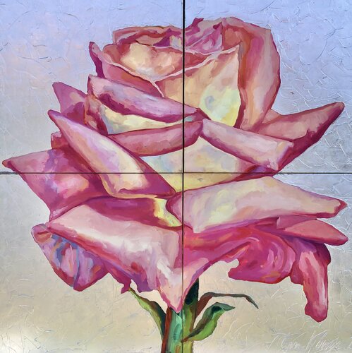 Soul to Soul / SILVER Polypthichon par Eva Konya, Peinture en vente sur Singulart