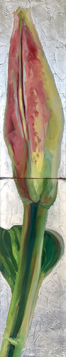 Lily bud Magic Silver (Dipthy) par Eva Konya, Peinture en vente sur Singulart