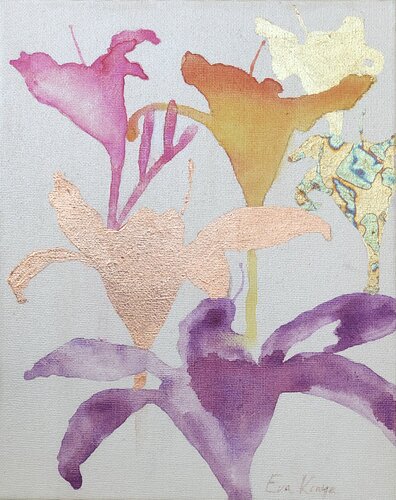 Playful petals von Eva Konya, Malerei kaufen auf Singulart