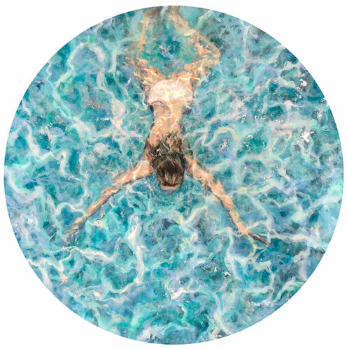 Blissful Miracles (Round Artwork and Glow in the Dark) van Eva Konya, Schilderij te koop op Singulart