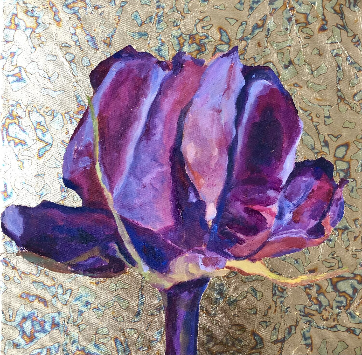 The deeply beautiful iconic rose (with metal plate leaf pattern) Eva Konya