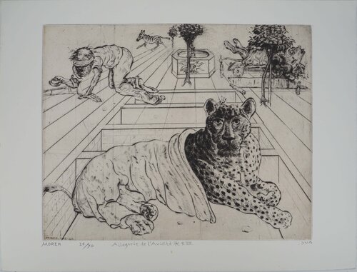 Allégorie de l'Avidité, Gravure originale signée by Mordecai Moreh, Print for Sale on Singulart