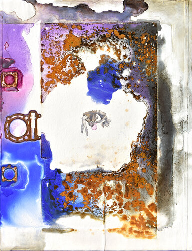 La goccia rosa (Rust landscape) von Milena Nicosia, Malerei kaufen auf Singulart