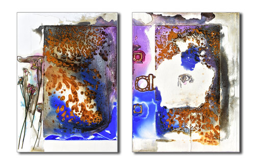 Il ciclo vitale, dittico (Rust landscape) von Milena Nicosia, Malerei kaufen auf Singulart