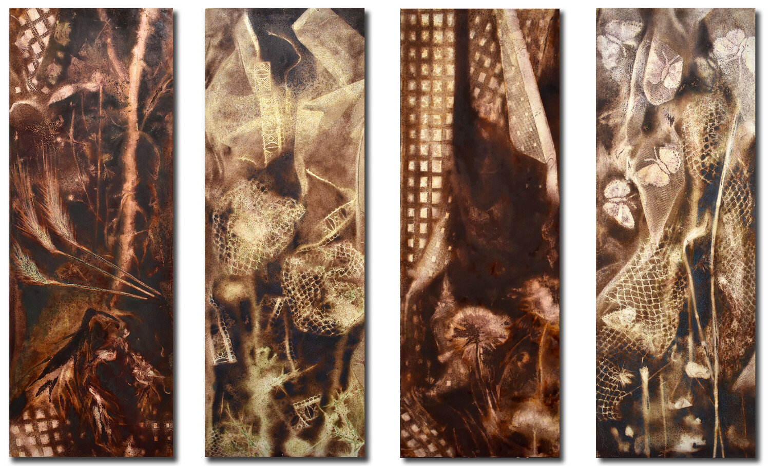 Set di 4 opere: "Le 4 terre" Milena Nicosia Originalgemälde zu verkaufen