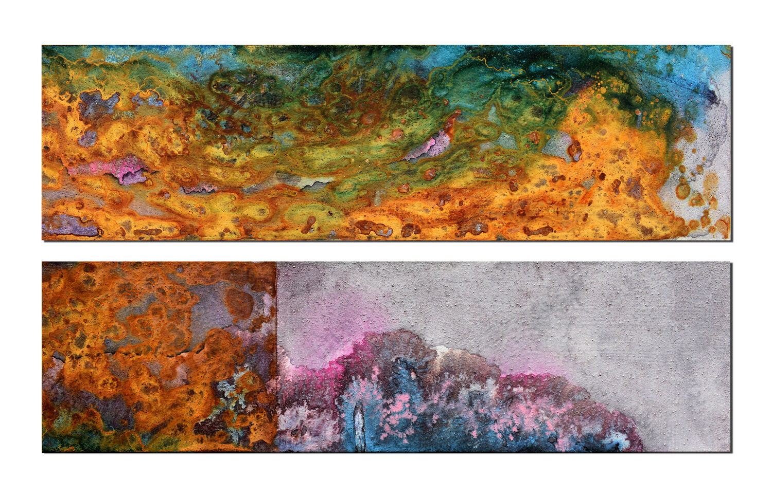 dittico: Sotto l'acqua (Rust landscape) Milena Nicosia Originalgemälde zu verkaufen