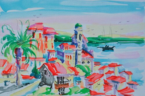 Le village de Saint Tropez von Olivier Zladku, Druck kaufen auf Singulart